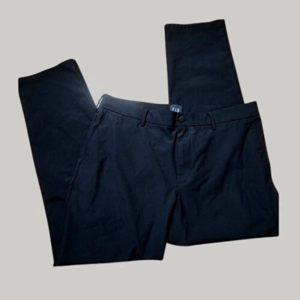GAP Mens All Day Chino Black Slim Straight Moisture Wicking Pants 36x32